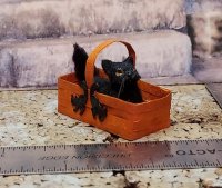 Black Kitten in basket