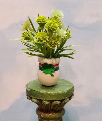 Pot of Green Carnations